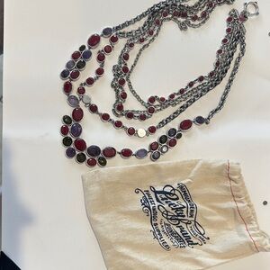 Lucky Brand Multi-Layer Red and Purple Necklace